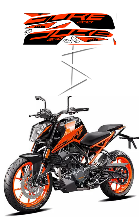 Duke 200 BS6 Sticker Kit | Duke 200 Sticker